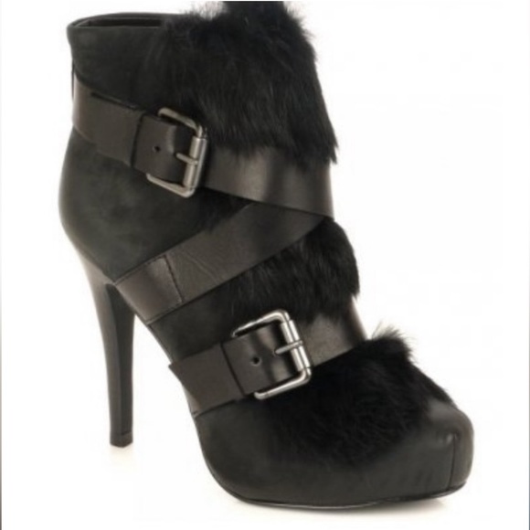 ASH EMMA LEATHER RABBIT BOOTIES - Picture 2 of 6